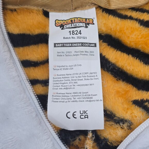 Baby Tiger One Piece Costume By Spooktacular Creations 18/24 Months - Picture 5 of 5